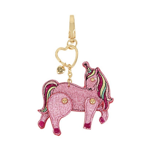 Betsey Johnson Accessories - BETSEY JOHNSON Pink Moving Unicorn Key Chain Fob